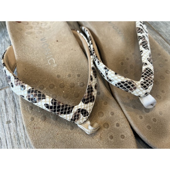 Vionic Leather‎ Sandals Dillon Boa size 8 Shoes Flip Flops Flats Slip On Thongs - Picture 6 of 8
